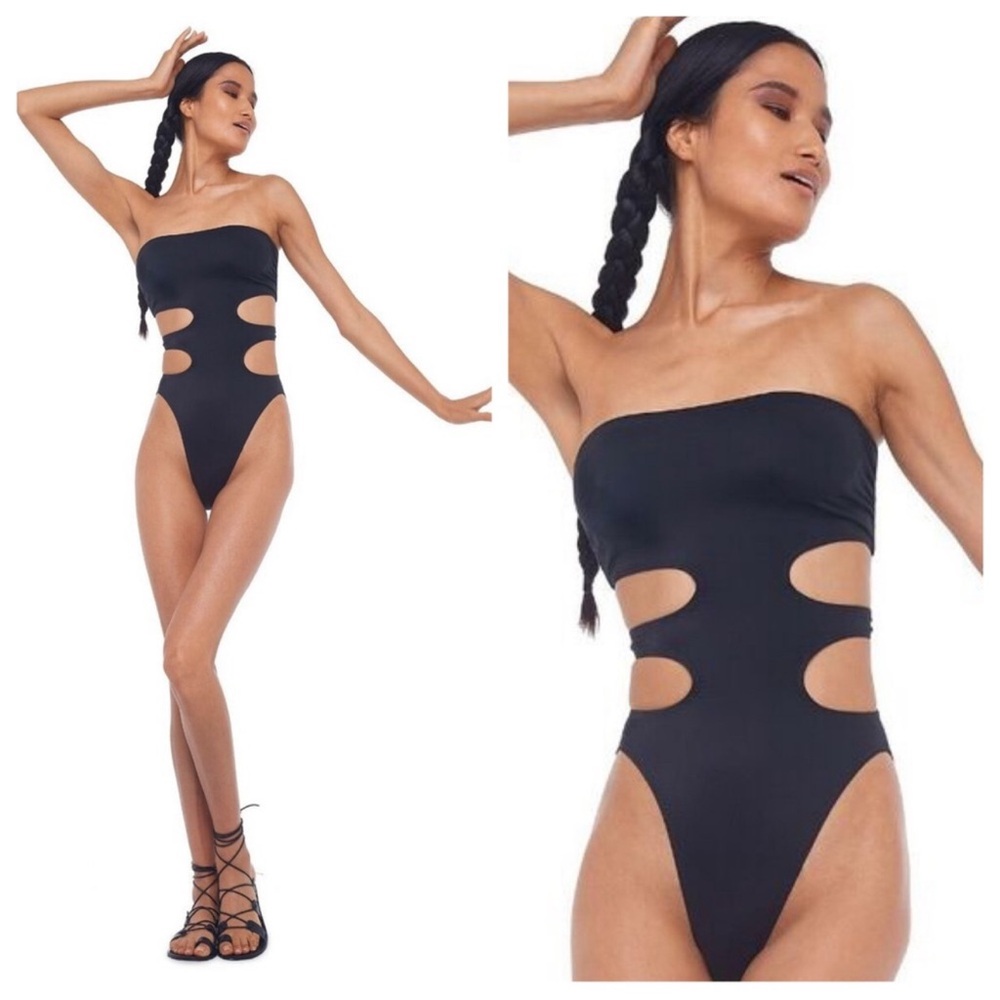 Norma Kamali 11/11 Mio Cutout One Piece Swimsuit in Black